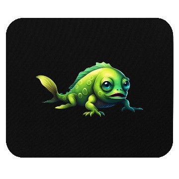 Discover Monster Fish Green Color Crawling on the Seabed Mouse Pads