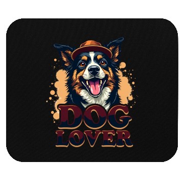 Discover Dog Lover Typography Funny Dog With Hat Mouse Pads