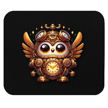 Discover funny cute owl steampunk monster Mouse Pads
