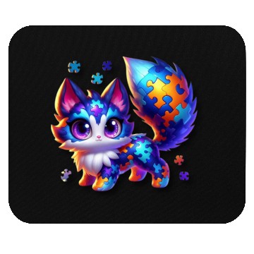 Discover funny cute puzzle fox monster Mouse Pads