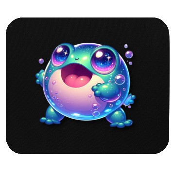 Discover funny cute green frog Mouse Pads