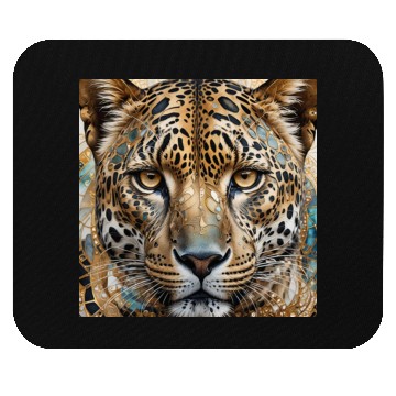 Discover face of a leopard remixed with a beautiful pattern Mouse Pads