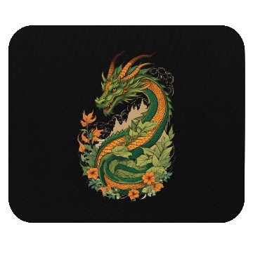 Discover Mystical dragon garden Mouse Pads