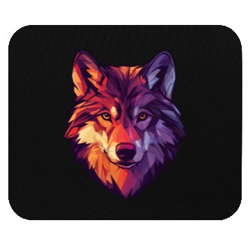 Discover Floral Wolf Vintage Flowers Wolf Face for Wolves Mouse Pads