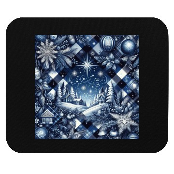 Discover flannel blue and white christmas Mouse Pads