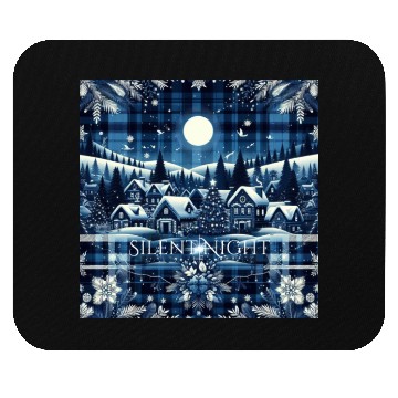Discover flannel silent night blue and white christmas Mouse Pads
