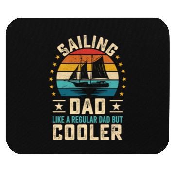 Discover Sailing dad quote retro sunset sailboat design Mouse Pads