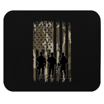 Discover Bottomland Camo American Flag Soldiers Mouse Pads
