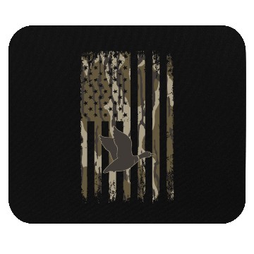 Discover Bottomland Camo Duck Hunting American Flag USA Mouse Pads