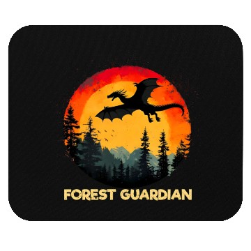 Discover Vintage Sunset Forest Dragon Mouse Pads