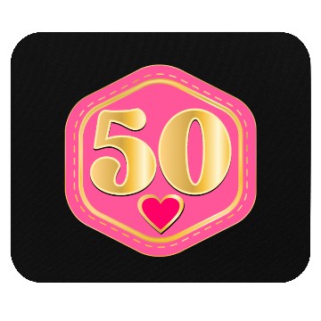 Discover 50th Anniversary - Heart Number Mouse Pads