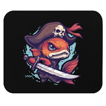 Discover Captain Goldfish the Fish Pirate Mouse Pads