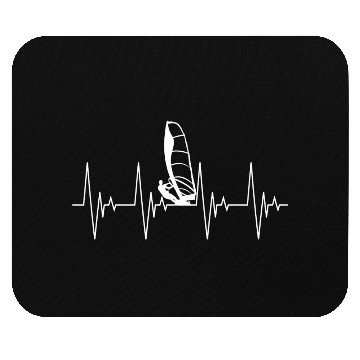 Discover Wind surfing heartbeat EKG sport Mouse Pads