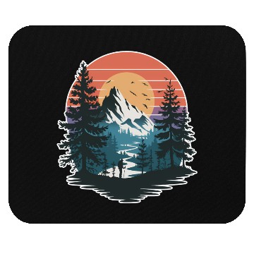 Discover Wildlife Forest Nature Trees Retro Outdoors Mouse Pads