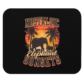 Discover Elephant Nostalgic Elephant Sunsets Mouse Pads