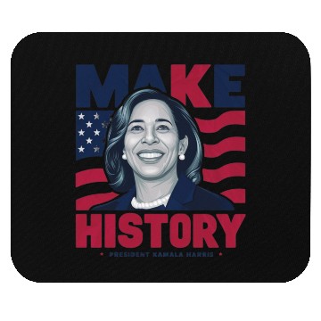 Discover Make History Kamala Harris Mouse Pads USA Flag Design