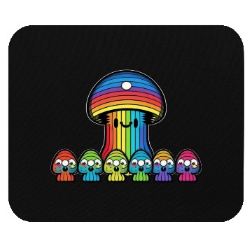Discover Trippy Rainbow Mushroom Mushies Mouse Pads
