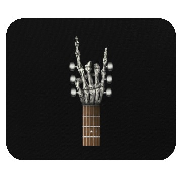 Discover Rock On Guitar Neck Skeleton Hand Sign Rock & Roll Mouse Pads