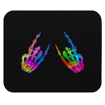 Discover Rock On Rock Star Skeleton Hands LGBT Rainbow Mouse Pads