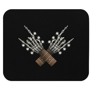 Discover Rock On Guitar Rock & Roll Halloween Skeleton Hand Mouse Pads