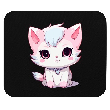 Discover Anime kawaii kitty, cute cat and neko Mouse Pads