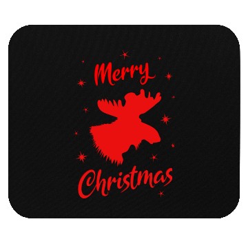 Discover Festive Reindeer with Merry Christmas Text Mouse Pads
