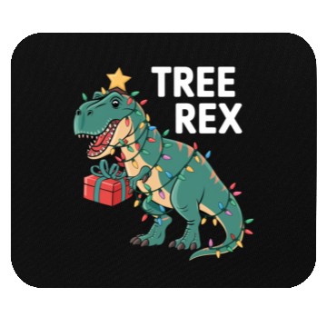 Discover Dinosaur Christmas Tree Rex Pajamas Xmas Lights Mouse Pads