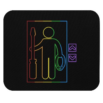 Discover Elevator LGBT Rainbow Repair Inspector Elevator Mouse Pads