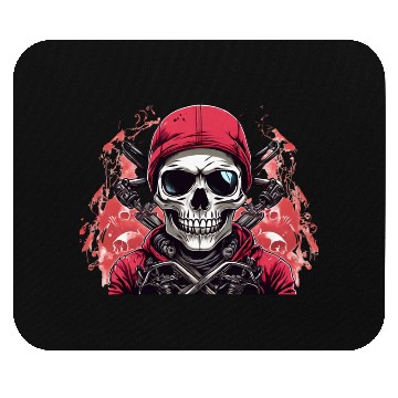 Discover Biker Skull Red Mouse Pads