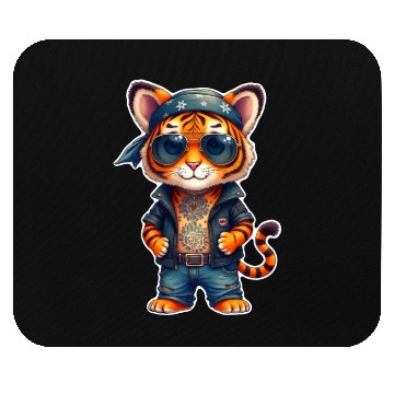 Discover Rock style cute tiger Mouse Pads