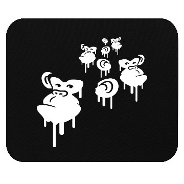 Discover Graffiti drops monkey heads spray faces team crew Mouse Pads