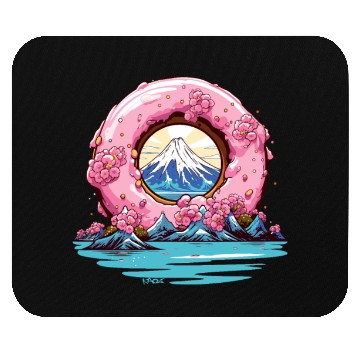 Discover Japan Sakura Blossom Mount Fuji Donut Mouse Pads