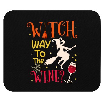 Discover Witch Way To The Wine Funny Halloween Drinking Mouse Pads