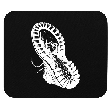 Discover Hiking Boot With Nature Mountain Landscape Profile Mouse Pads
