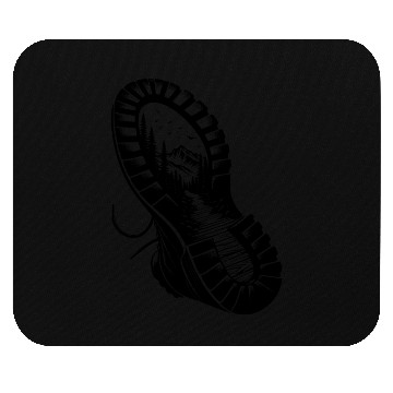 Discover Hiking Boot With Nature Mountain Landscape Profile Mouse Pads