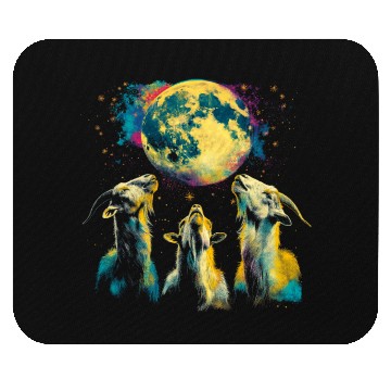 Discover Goat Farm Animal Farmer Howling Moon Mouse Pads