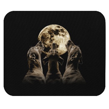 Discover Great Dane Dog Howling Moon Mouse Pads