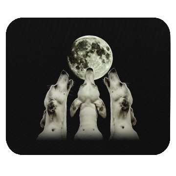 Discover Great Dane Dog Howling Moon Mouse Pads