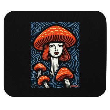 Discover Mushroom Head Lady Mouse Pads