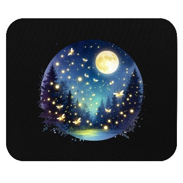Discover Moonlit Fireflies Mouse Pads