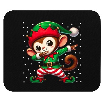 Discover Christmas Monkey Elf Funny Monkey Lover Ape Mouse Pads