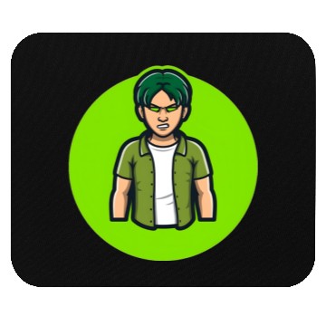 Discover Green Angry Boy Gaming Mascot Avatar Mouse Pads