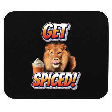Discover Fierce Lion 'Get Spiced!' Pumpkin Spice Fall Desig Mouse Pads