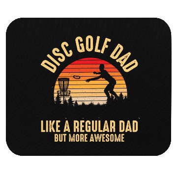 Discover Disc Golf Dad design retro sunset disc golfing Mouse Pads
