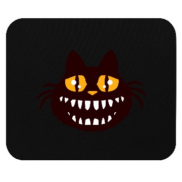 Discover Funny Crazy Monster Cat Halloween Horror Teeth Fun Mouse Pads