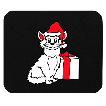 Discover Cute Santa Claus Cat Winter Hat Fun Christmas Gift Mouse Pads