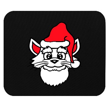 Discover Cute Santa Claus Cat Winter Hat Fun Christmas Gift Mouse Pads