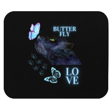 Discover black panther lover butterfly Mouse Pads