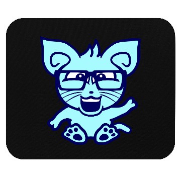 Discover Nerd Cat Horn-rimmed Glasses Geek Smart Kitten Fun Mouse Pads