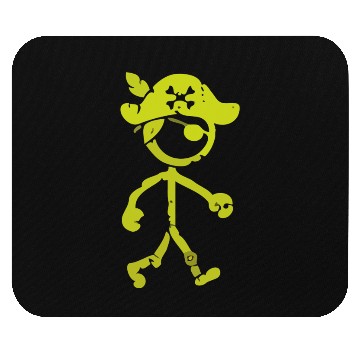 Discover Pirate Stick Figure Mouse Pads Distressed Yellow